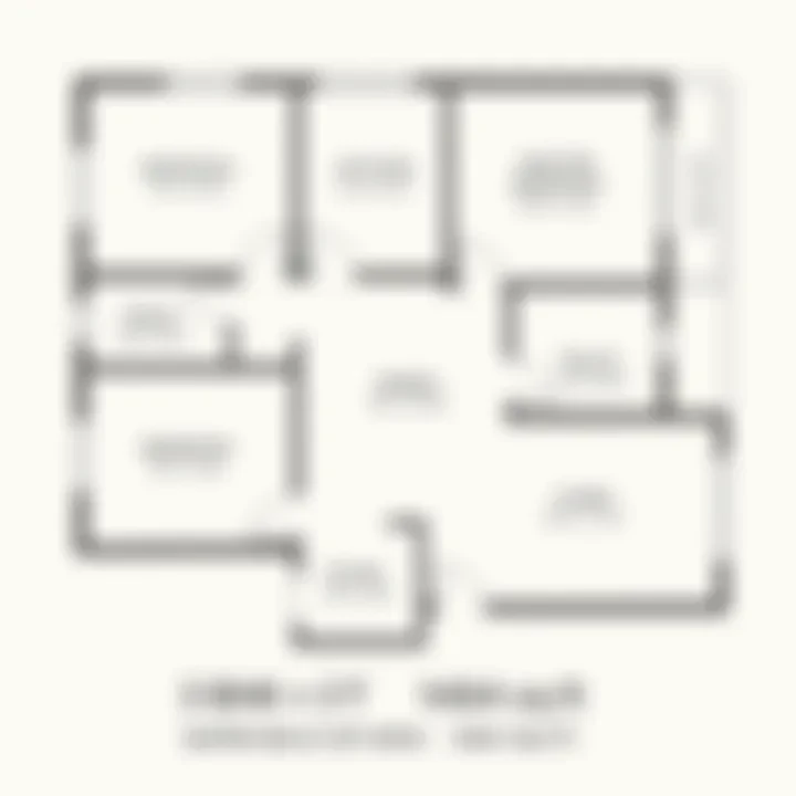 3 BHK floor plan of Ramky Fortuna