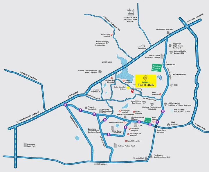Ramky Fortuna location map in Seegehalli, Bengaluru